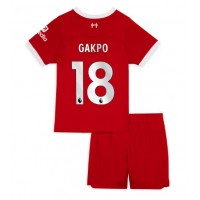 Liverpool Cody Gakpo #18 Koti Peliasu Lasten 2023-24 Lyhythihainen (+ Lyhyet housut)